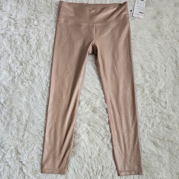 Athleta Elation Beige High Waisted Shimmer Leggings Size MP NWT - Picture 1 of 13